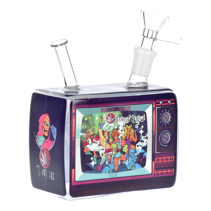 Dabtized Trippie Vision Retro TV Glass Water Pipe - 5" / 14mm F / Designs Vary - Headshop.com