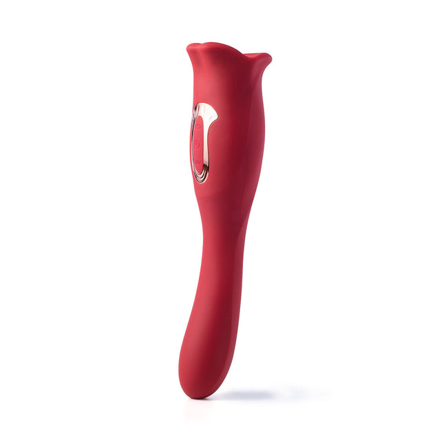 Honey Play Box Eva Sucking Mouth Tongue Clit Stimulator and G-spot Vibrator Red - Headshop.com