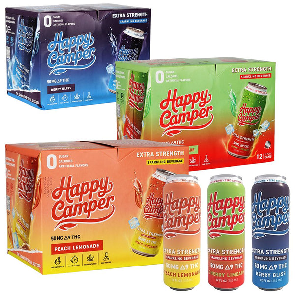 Happy Camper D9 THC Sparkling Beverage | 12oz | 50mg | 12ct Case