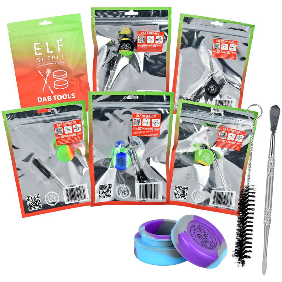 6CT BOX - ELF Supply Dab Tool Set - 3pc / Assorted Colors - Headshop.com