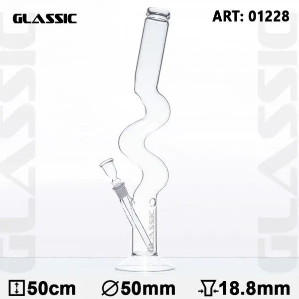 19.5" Classic Zig Zag Colored Glass Water Pipe Bong - Headshop.com