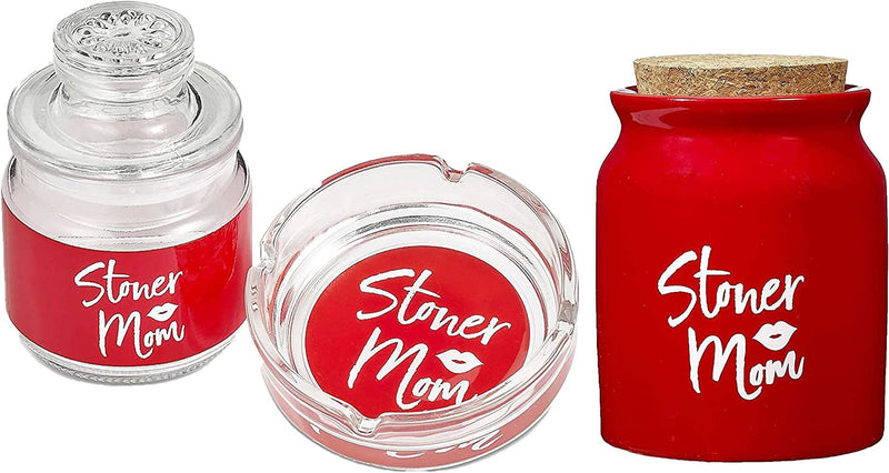 Ashtray and Stash Jar set - Stoner Mom - Headshop.com
