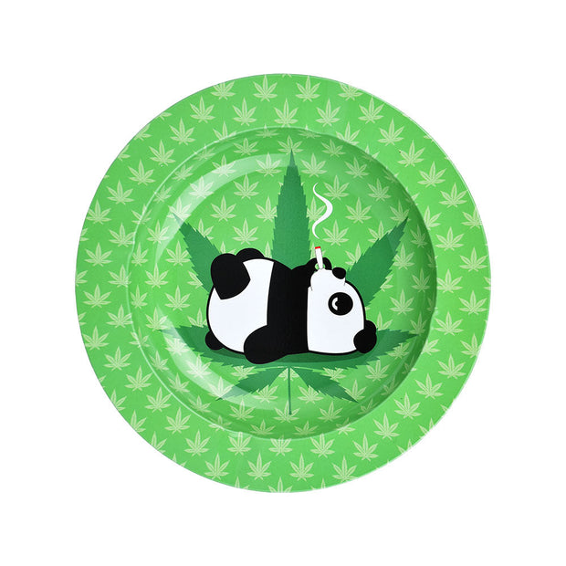 Passed Out Panda Round Metal Ashtray - 5.25" - Headshop.com