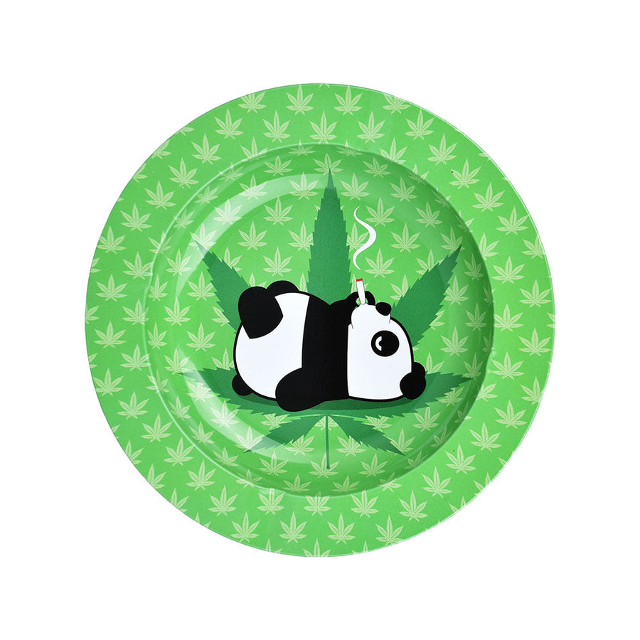 Passed Out Panda Round Metal Ashtray - 5.25" - Headshop.com