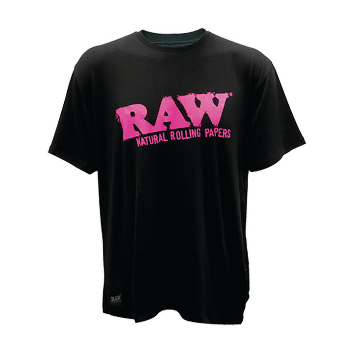 Black RAW Logo T-Shirt w Stash Pocket - Headshop.com