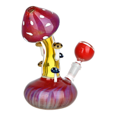 Mushroom Collective Bent Neck Glass Water Pipe - 5.25" / 10mm F - Headshop.com