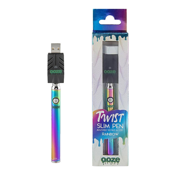 Ooze Slim Twist Battery w Charger- 4"/320mAh/Asst - 48PC DISP - Headshop.com