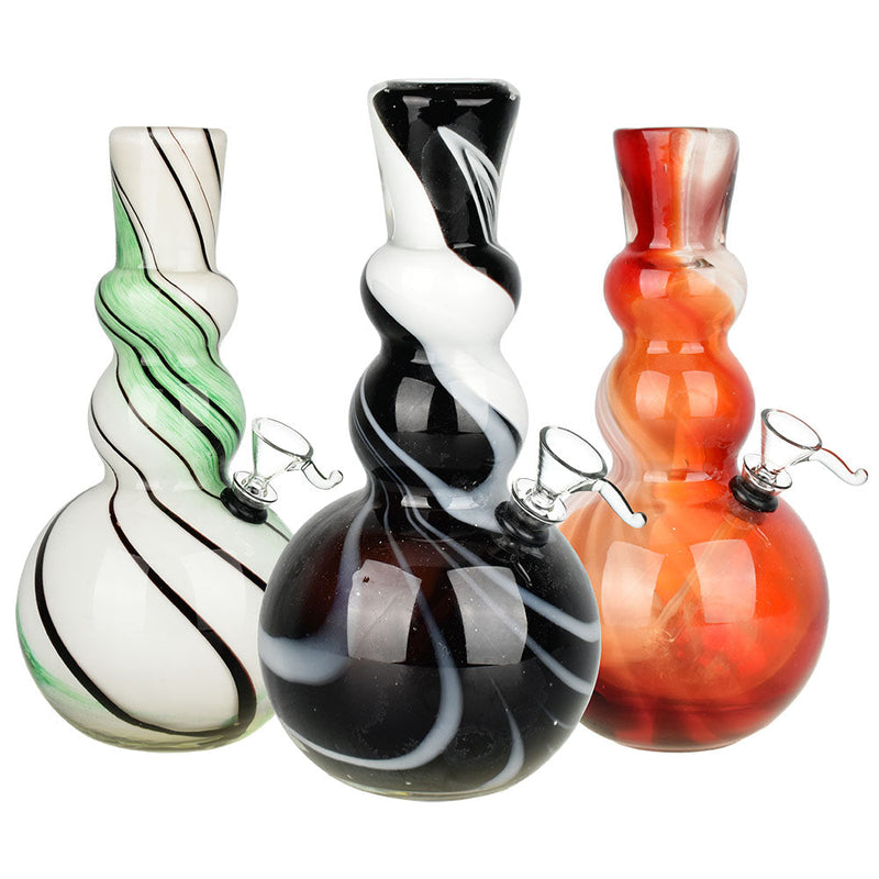 Bodacious Bright Soft Glass Water Pipe - 9.5" / Colors Vary - Headshop.com