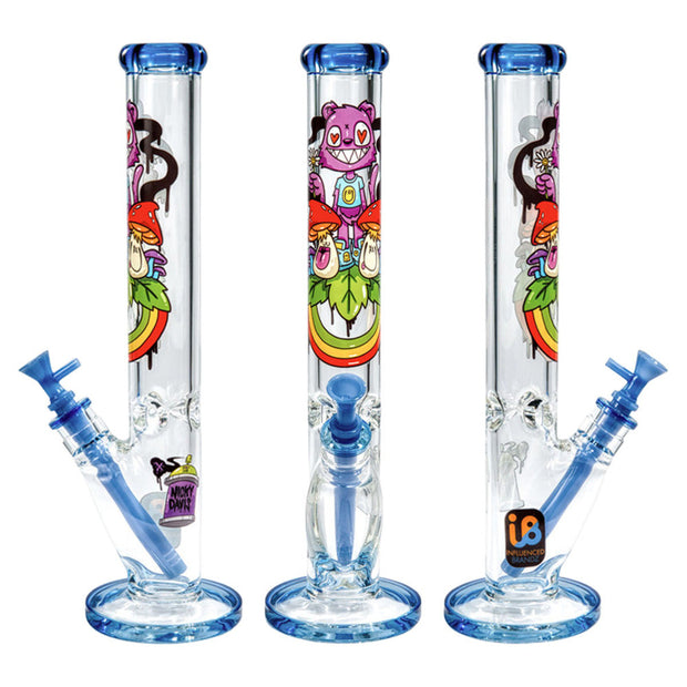 Nicky Davis Ghost Gang Straight Tube Water Pipe | 15.75" | 14mm F - Headshop.com