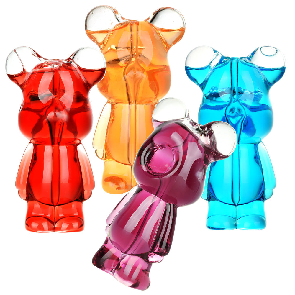 Teddy Bear Glycerin Hand Pipe - 4.25" / Colors Vary - Headshop.com
