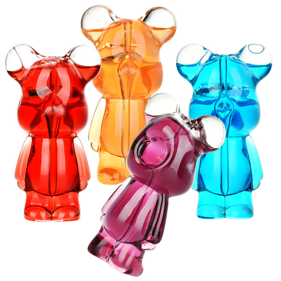 Teddy Bear Glycerin Hand Pipe - 4.25" / Colors Vary - Headshop.com