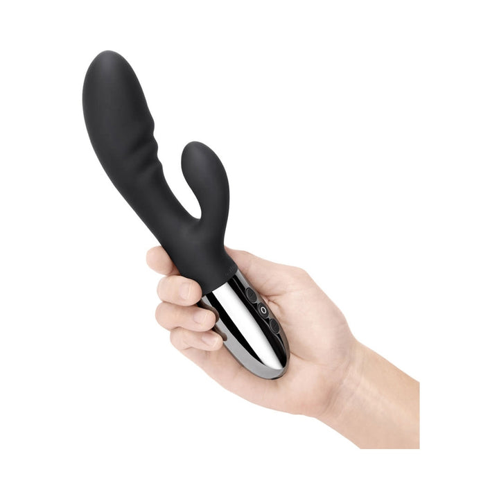 Le Wand Blend Rechargeable Double-Motor Silicone Rabbit Vibrator Black - Headshop.com