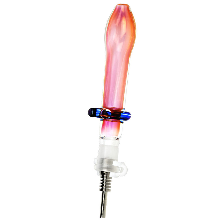Fumed Glass Footed Honey Straw - 5.5" - Headshop.com