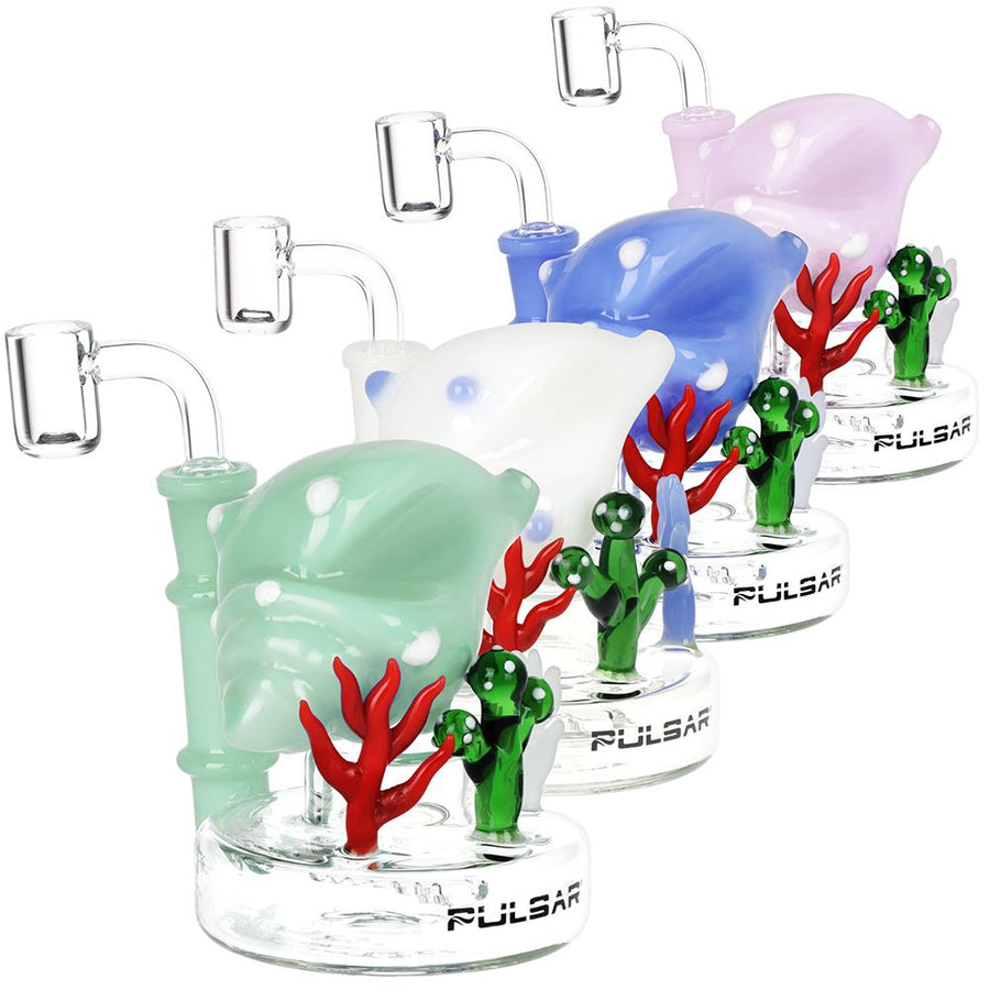Pulsar Conch Reef Mini Glass Dab Rig - 4" / 14mm F / Colors Vary - Headshop.com
