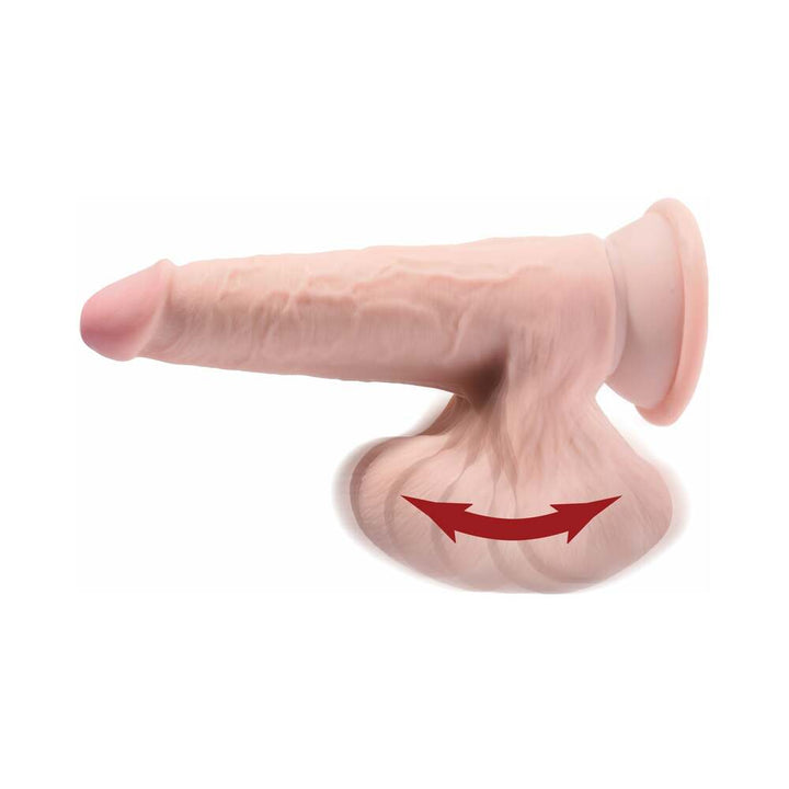 King Cock Plus 8 in. Triple-Density Cock With Swinging Balls Dildo Beige - Headshop.com