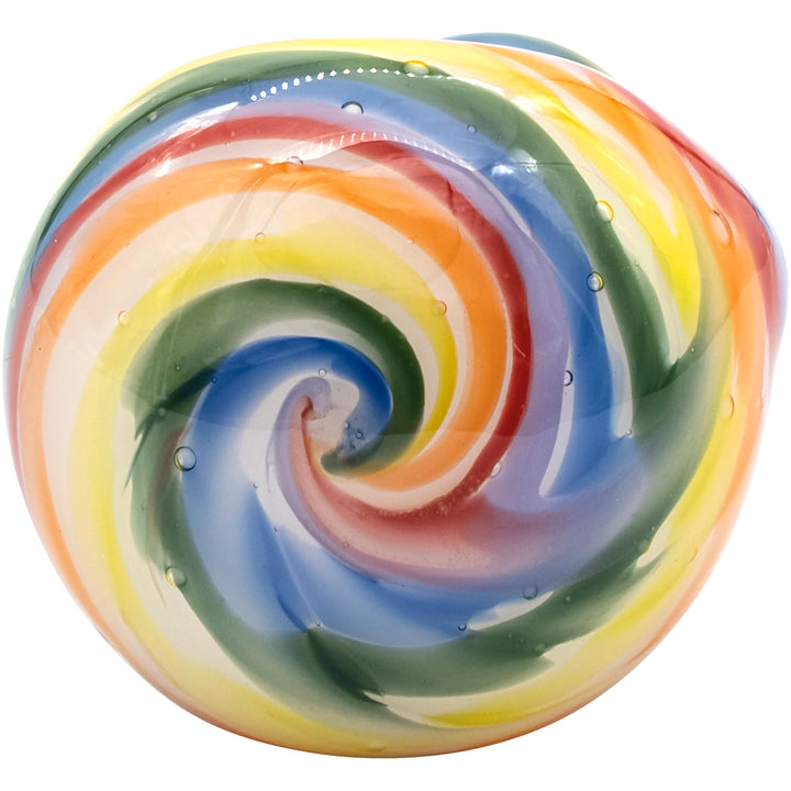 LA Pipes Rainbow Tie-Dye Glass Spoon Pipe on White - Headshop.com