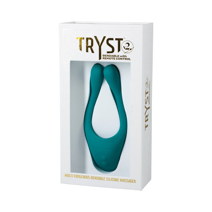 TRYST V2 Bendable Multi Erogenous Zone Massager with Remote Teal - Headshop.com