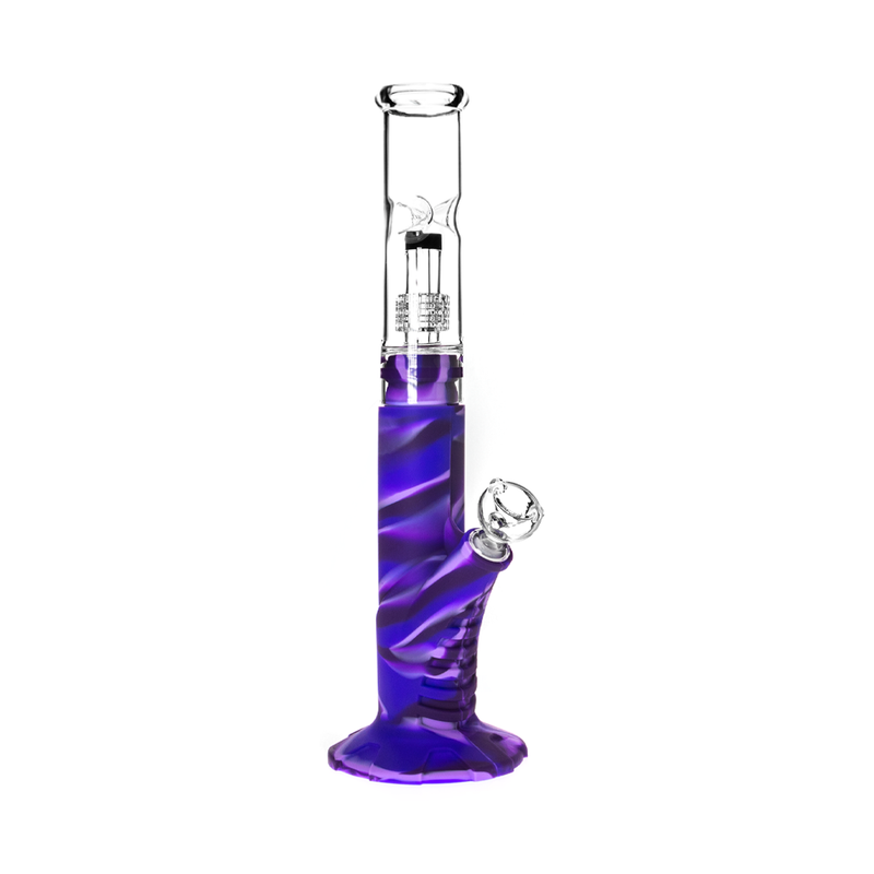 Medusa Customs Silicone Straight Pipe w/Percolator Water Pipe - Headshop.com