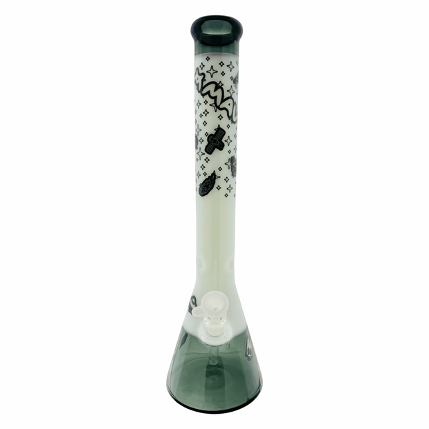 MAV 18" 5mm Classic Beaker Glow in the Dark Lost in Space full white float Sleeve
