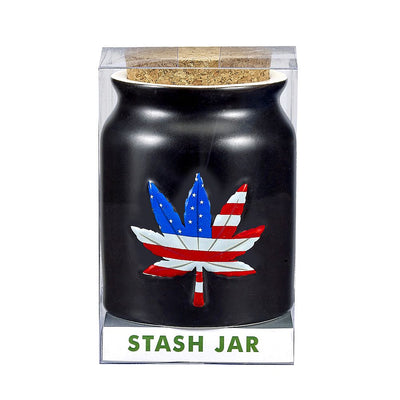 Patriotic embossed leaf stash jar - Headshop.com