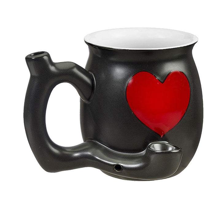 Embossed Red Heart Mug - White Inside - Headshop.com