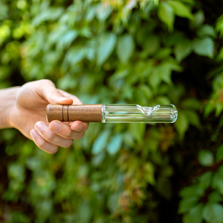 Marley Natural Glass & Walnut Steamroller - Headshop.com