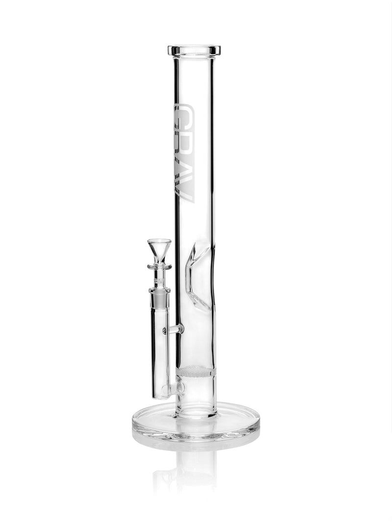GRAV® Large, Clear Straight Base w/ Disc Water Pipe - Headshop.com