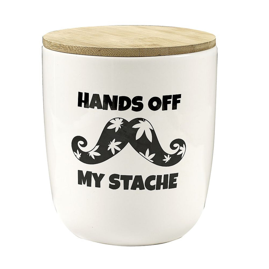 Hands Off My Stache - Novelty Stash Jar - Large - Headshop.com