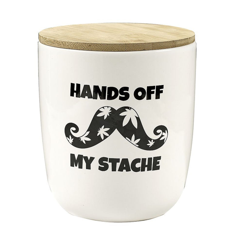 Hands Off My Stache - Novelty stash jar - large - Headshop.com