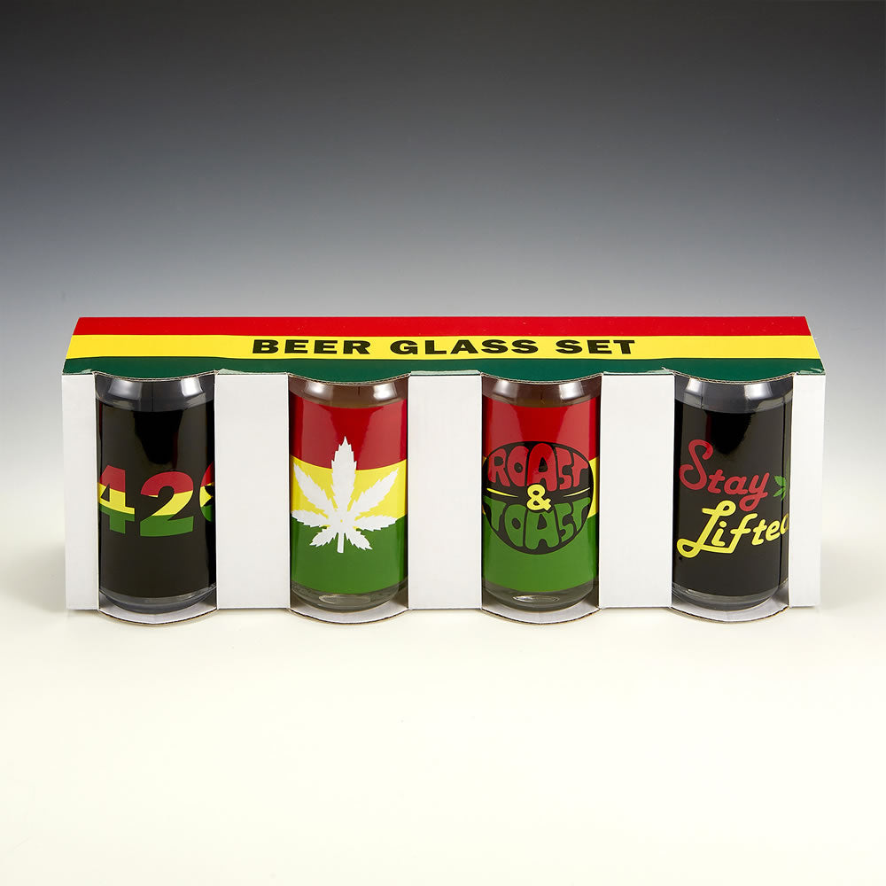 Set Of 4 Beer Glasses - Headshop.com