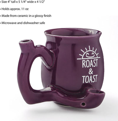 Premium Roast & Toast Single Wall Mug - Shiny Plum with White Print - Headshop.com