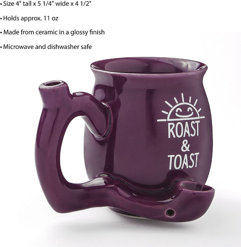 premium roast & Toast single wall mug - shiny plum with white print - Headshop.com