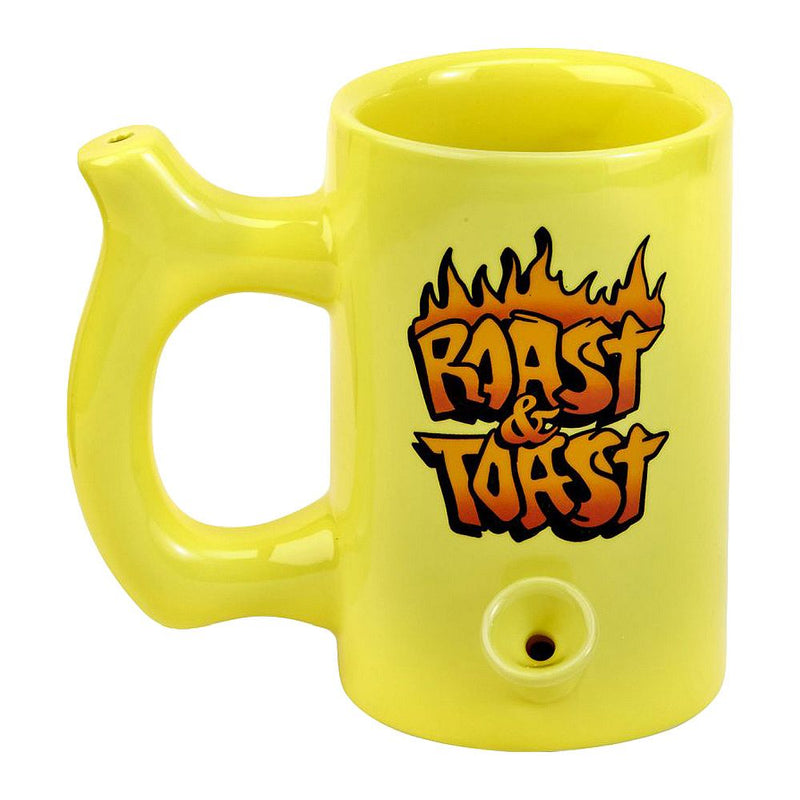 Yellow Roast & toast mug with flames - Headshop.com