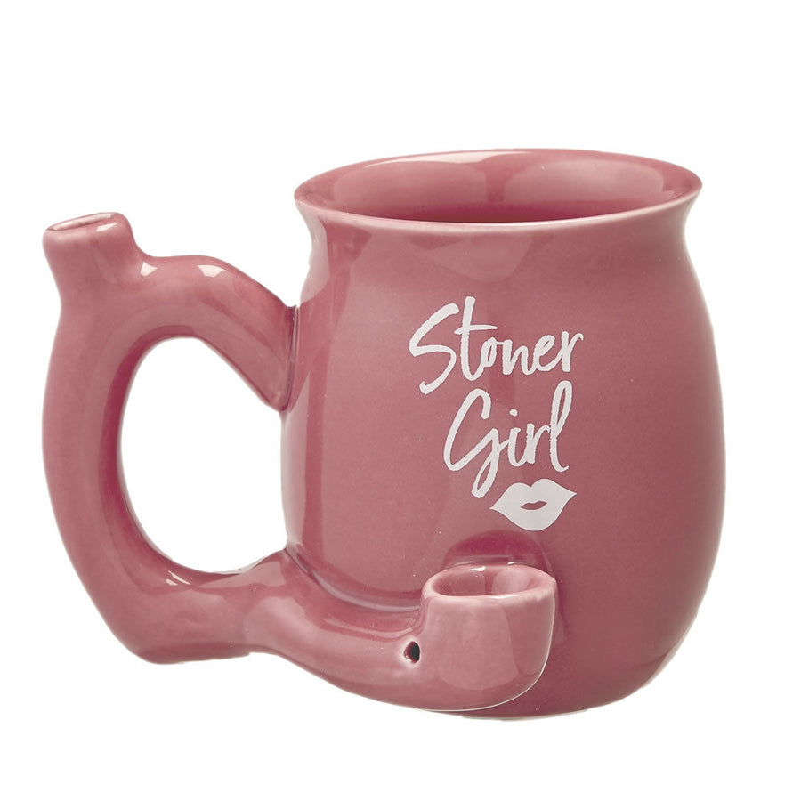 Stoner girl pink with white imprint mug - roast & toast mug - Headshop.com