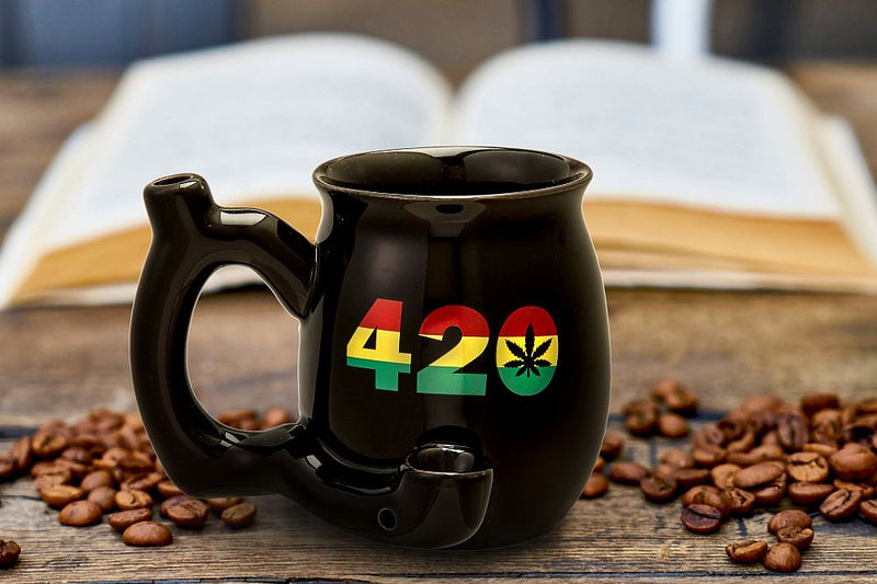 420 Mug - Black Mug with Rasta Colors - Headshop.com