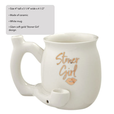 Stoner girl white with gold imprint mug - roast & toast mug - Headshop.com