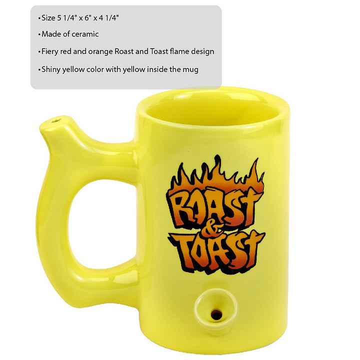 Yellow Roast & toast mug with flames - Headshop.com