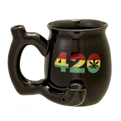 420 Mug - Black Mug with Rasta Colors - Headshop.com