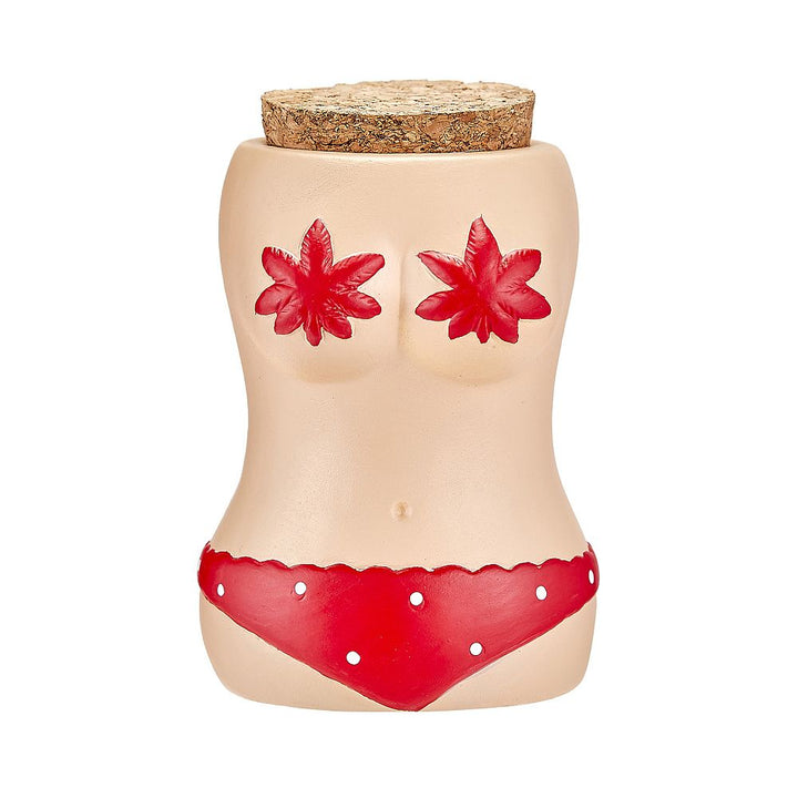 bikini stash jar w/ red bikini - Headshop.com