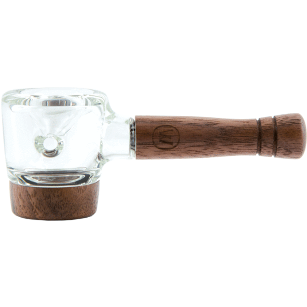 Marley Natural Glass & Walnut Spoon Pipe - Headshop.com
