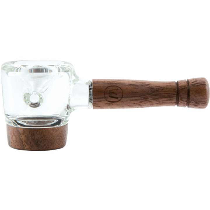 Marley Natural Glass & Walnut Spoon Pipe - Headshop.com