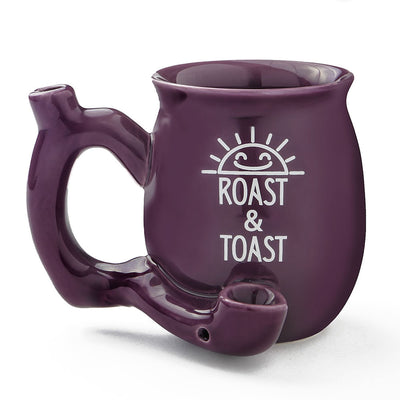 Premium Roast & Toast Single Wall Mug - Shiny Plum with White Print - Headshop.com