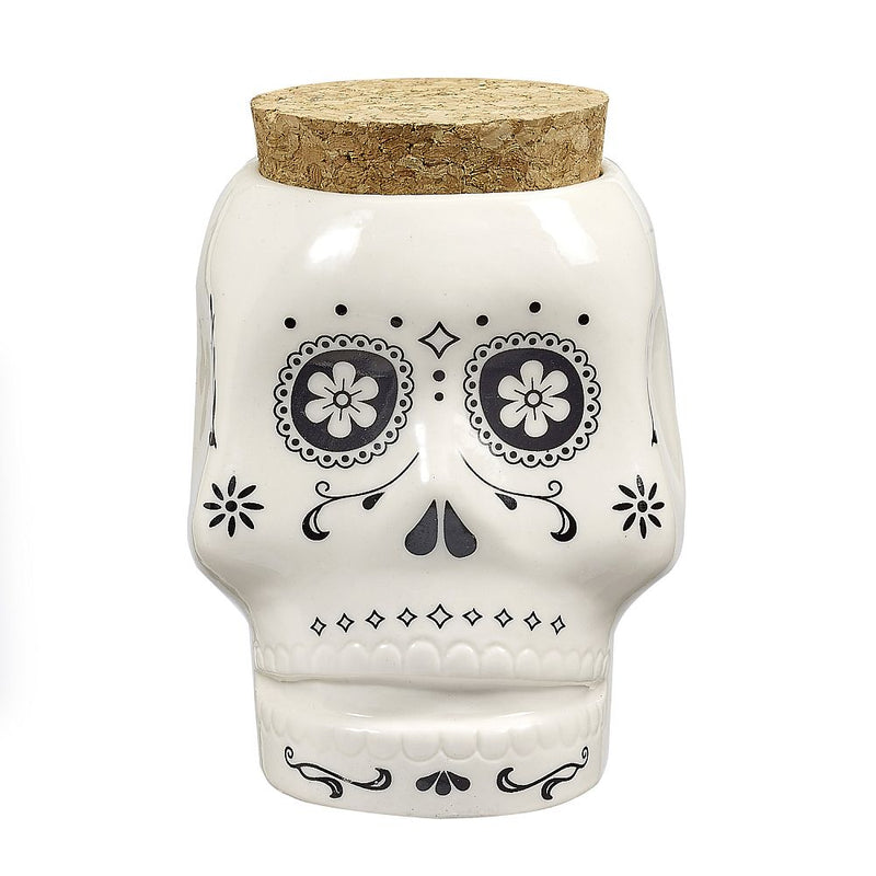 skull stash jar - white - Headshop.com