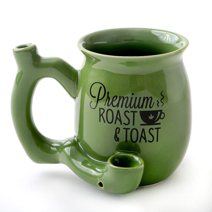 Premium Roast & Toast Single Wall Mug - Green with Black Print - Headshop.com