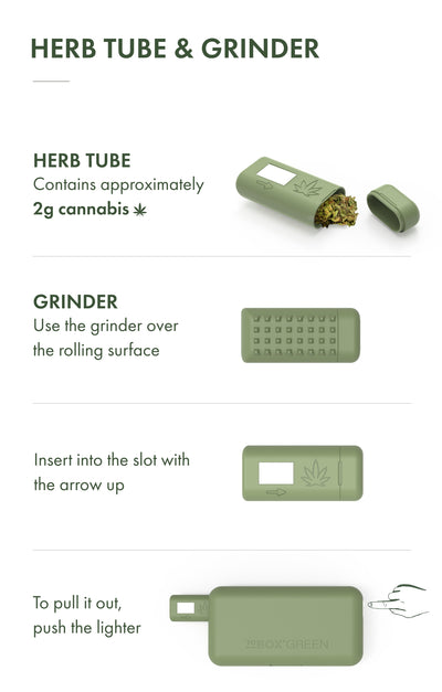 Tobox Green All-In-One Pocket Size Smell-Proof Stash Box Rolling Kit - Headshop.com
