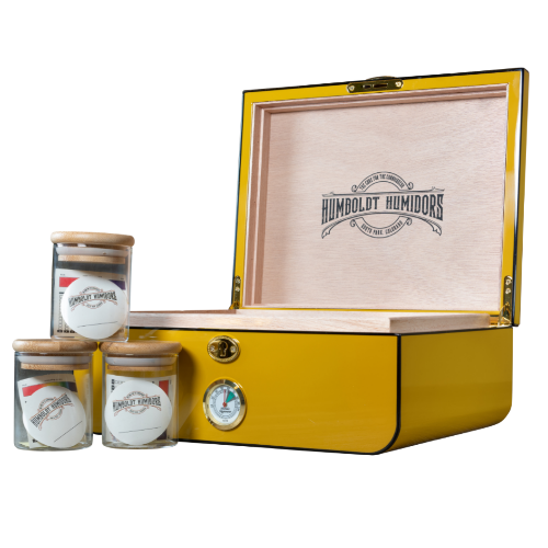 Art Deco Racer Yellow Humboldt Humidor - Headshop.com