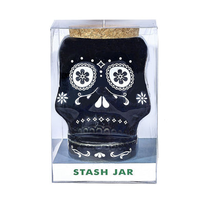 skull stash jar - black - Headshop.com
