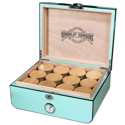 Art Deco Teal Humboldt Humidor - Headshop.com