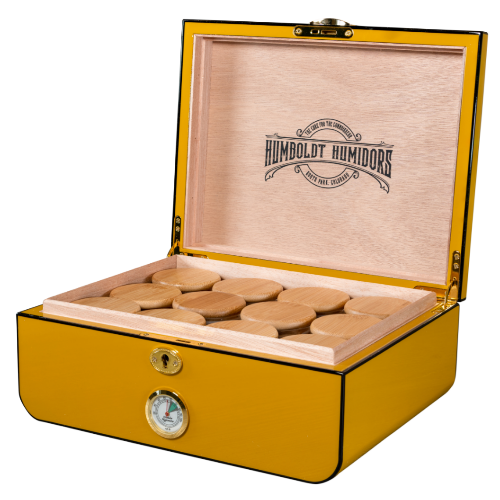 Art Deco Racer Yellow Humboldt Humidor - Headshop.com