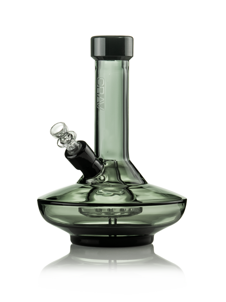 GRAV® Small Wide Base Water Pipe in Smoke with Black Accents - Headshop.com